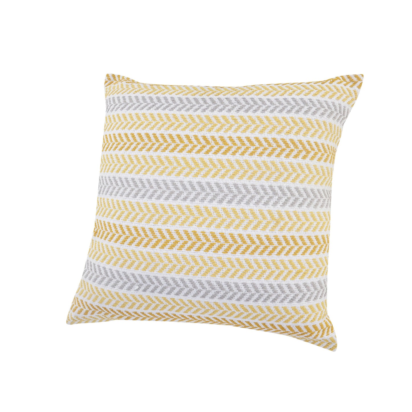18" X 18" Yellow and White Chevron Cotton Zippered Pillow FurniFindUSA