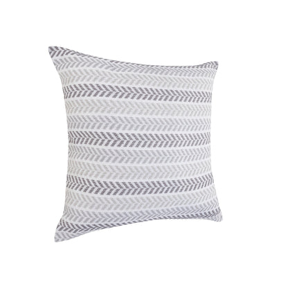 18" X 18" Gray and White Chevron Cotton Zippered Pillow FurniFindUSA