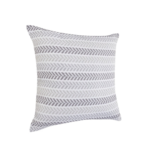 18" X 18" Gray and White Chevron Cotton Zippered Pillow FurniFindUSA