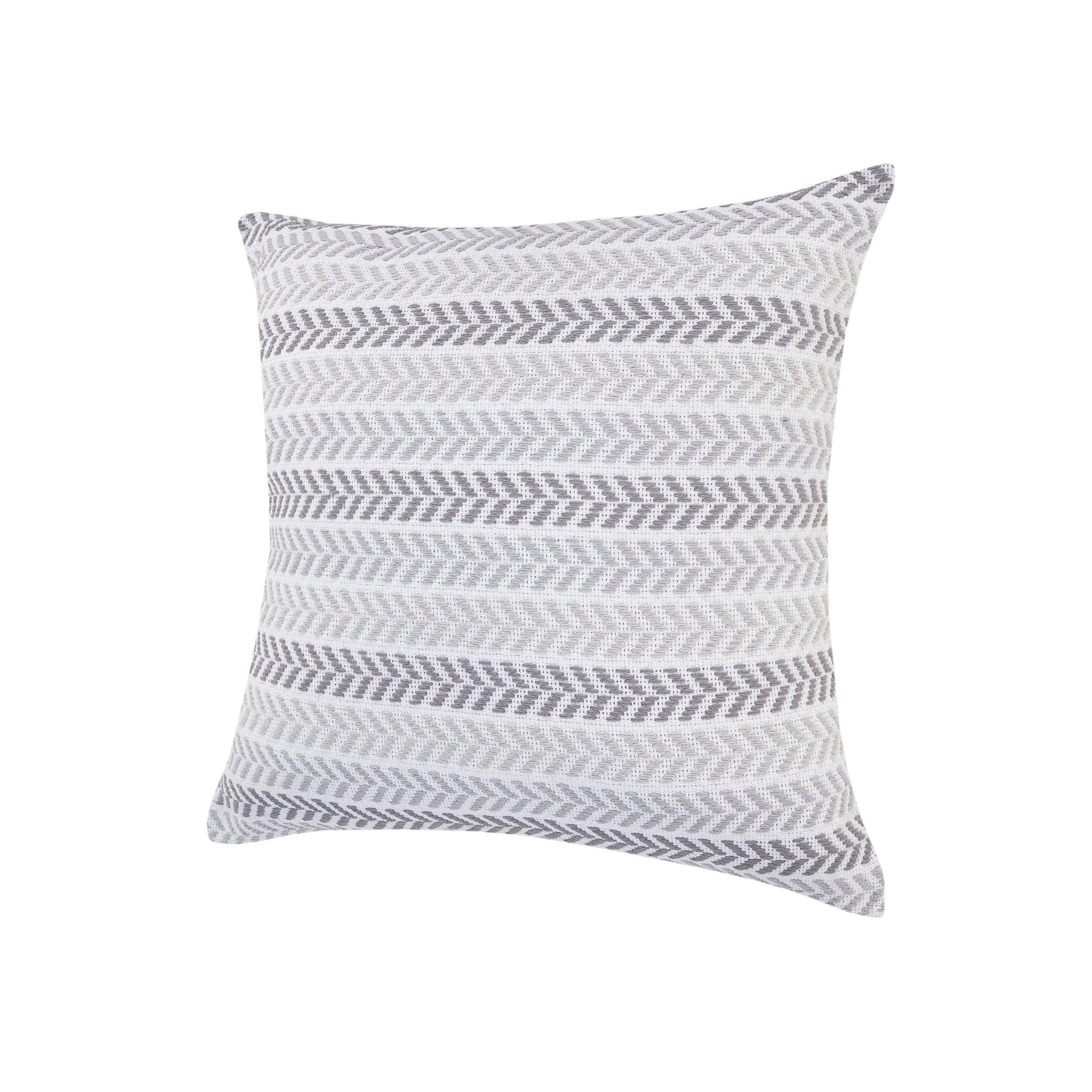 18" X 18" Gray and White Chevron Cotton Zippered Pillow FurniFindUSA