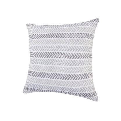 18" X 18" Gray and White Chevron Cotton Zippered Pillow FurniFindUSA