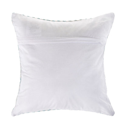 18" X 18" Light Blue And White 100% Cotton Chevron Zippered Pillow FurniFindUSA