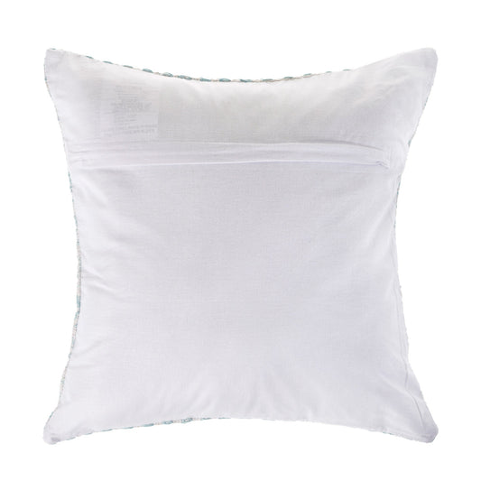 18" X 18" Light Blue And White 100% Cotton Chevron Zippered Pillow FurniFindUSA