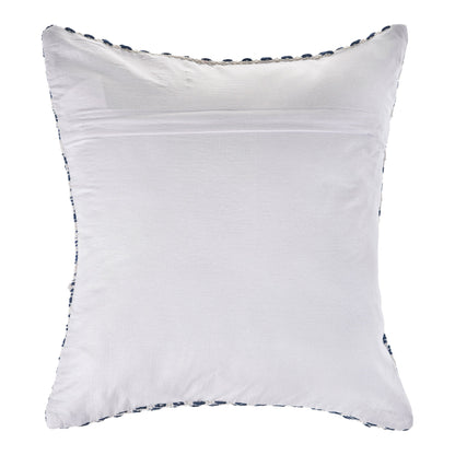 18" X 18" Blue And White 100% Cotton Chevron Zippered Pillow FurniFindUSA