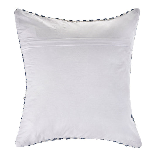18" X 18" Blue And White 100% Cotton Chevron Zippered Pillow FurniFindUSA