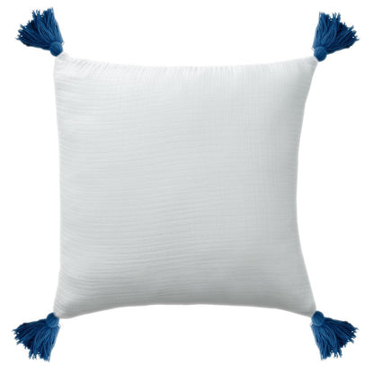 20" Blue And White Cotton Throw Pillow HomeRoots