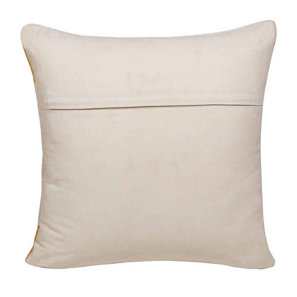 20" White Yellow And Red Striped Cotton Throw Pillow — view 5