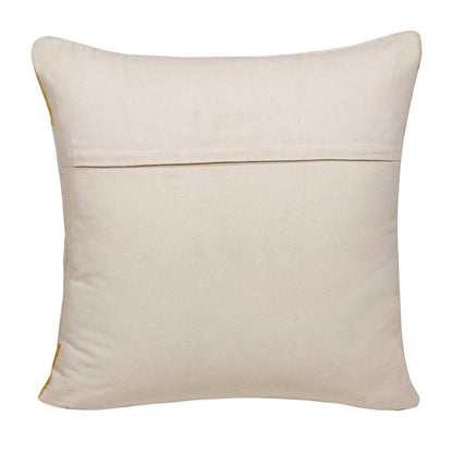 20" White Yellow And Red Striped Cotton Throw Pillow
