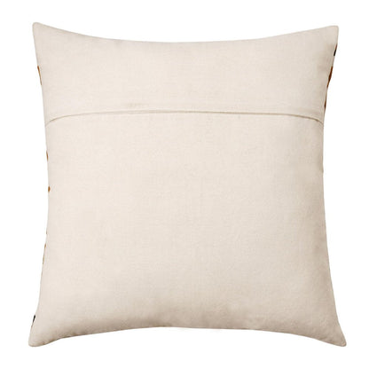 20" X 20" Orange White And Black 100% Cotton Geometric Zippered Pillow