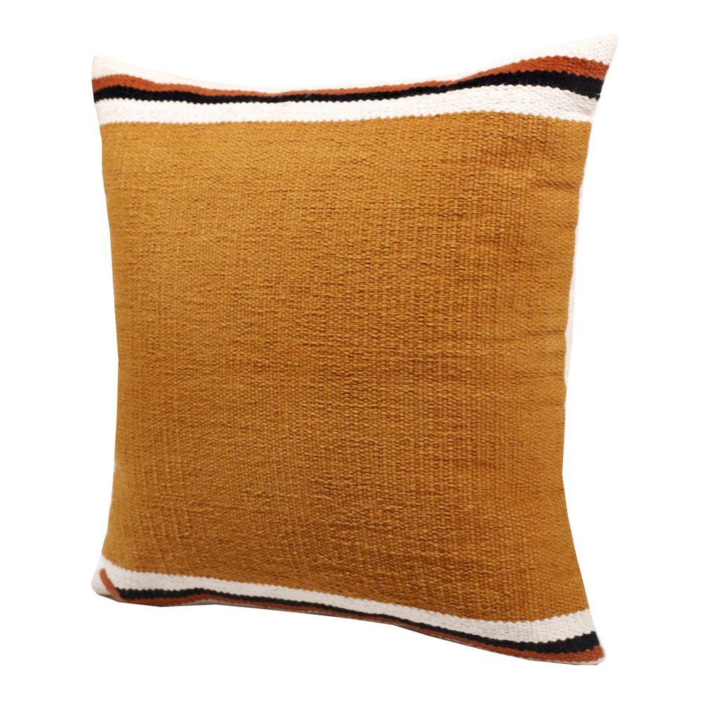 20" X 20" Orange White And Black 100% Cotton Geometric Zippered Pillow — view 12