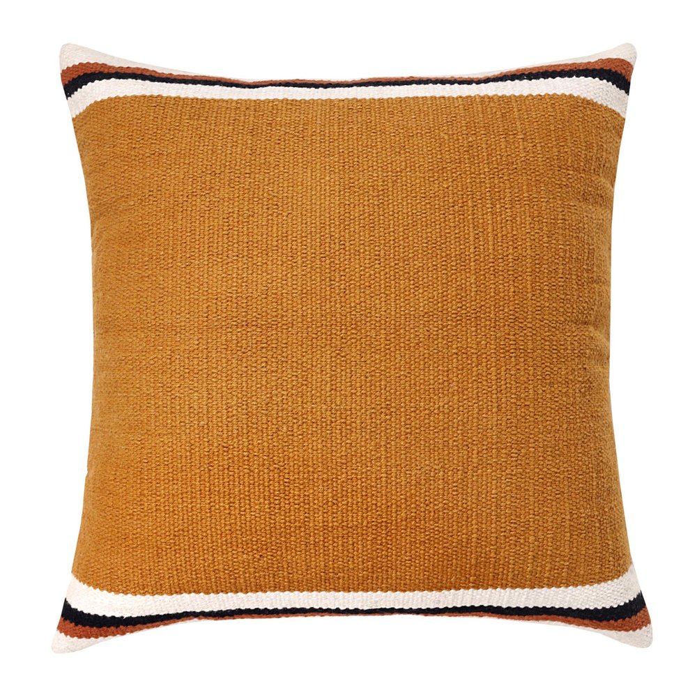 20" X 20" Orange White And Black 100% Cotton Geometric Zippered Pillow — view 4