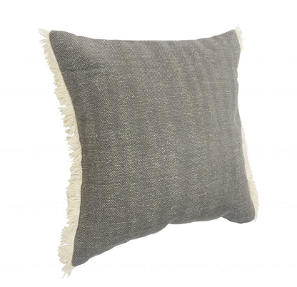 20" X 20" Gray And Ivory 100% Cotton Zippered Pillow FurniFindUSA