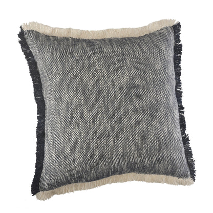 20" X 20" Dark Blue And White 100% Cotton Abstract Zippered Pillow FurniFindUSA