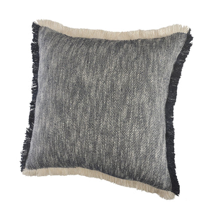 20" X 20" Dark Blue And White 100% Cotton Abstract Zippered Pillow FurniFindUSA