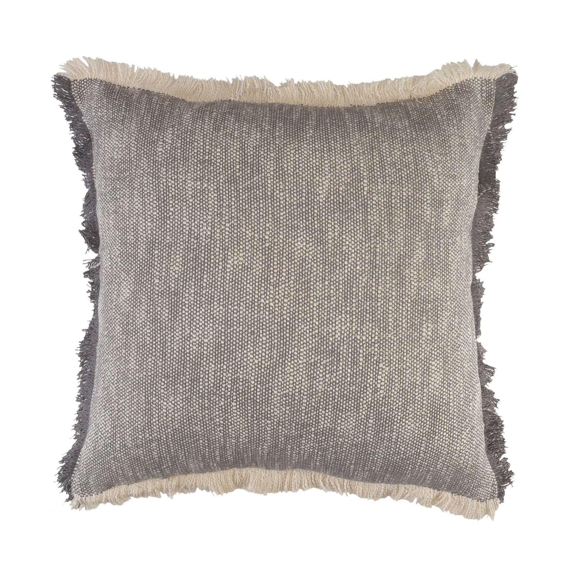 20" X 20" Gray And White 100% Cotton Abstract Zippered Pillow FurniFindUSA