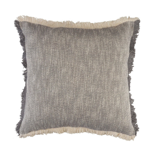 20" X 20" Gray And White 100% Cotton Abstract Zippered Pillow FurniFindUSA