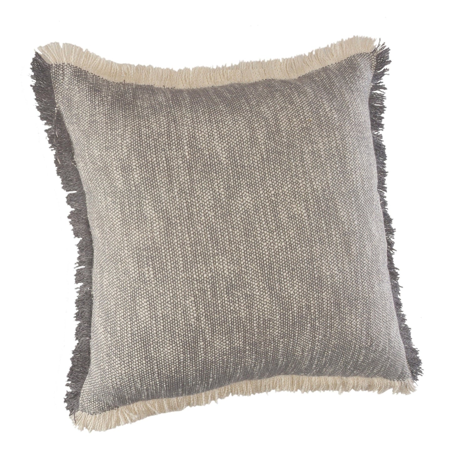 20" X 20" Gray And White 100% Cotton Abstract Zippered Pillow FurniFindUSA