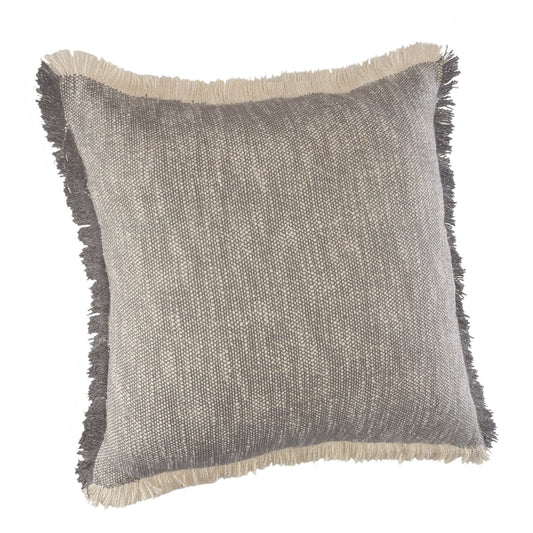 20" X 20" Gray And White 100% Cotton Abstract Zippered Pillow FurniFindUSA