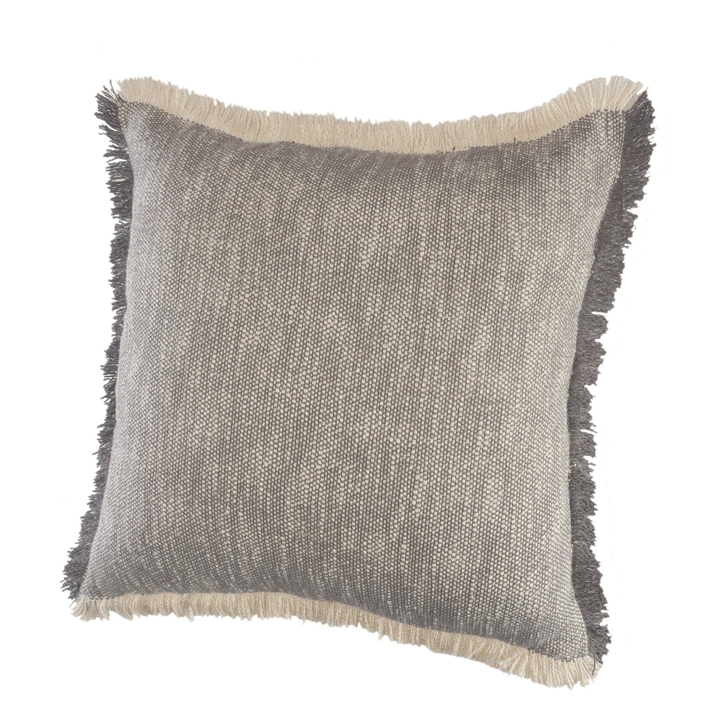 20" X 20" Gray And White 100% Cotton Abstract Zippered Pillow FurniFindUSA