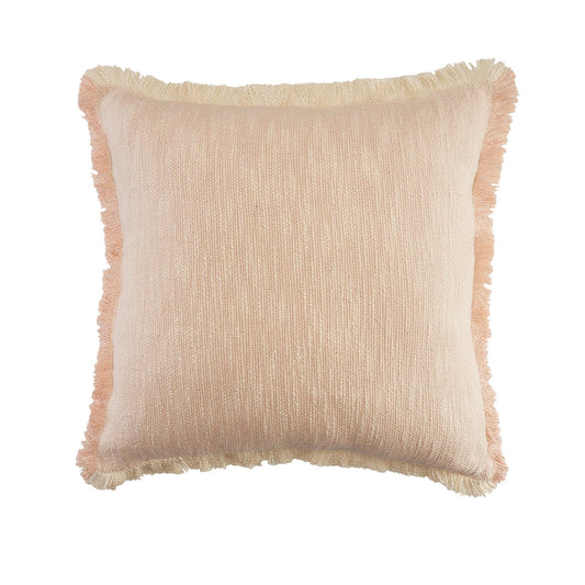 20" X 20" Light Pink And Cream 100% Cotton Abstract Zippered Pillow FurniFindUSA