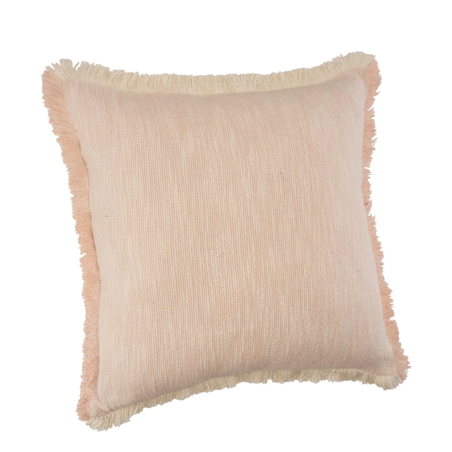 20" X 20" Light Pink And Cream 100% Cotton Abstract Zippered Pillow FurniFindUSA