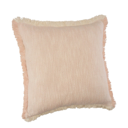 20" X 20" Light Pink And Cream 100% Cotton Abstract Zippered Pillow FurniFindUSA