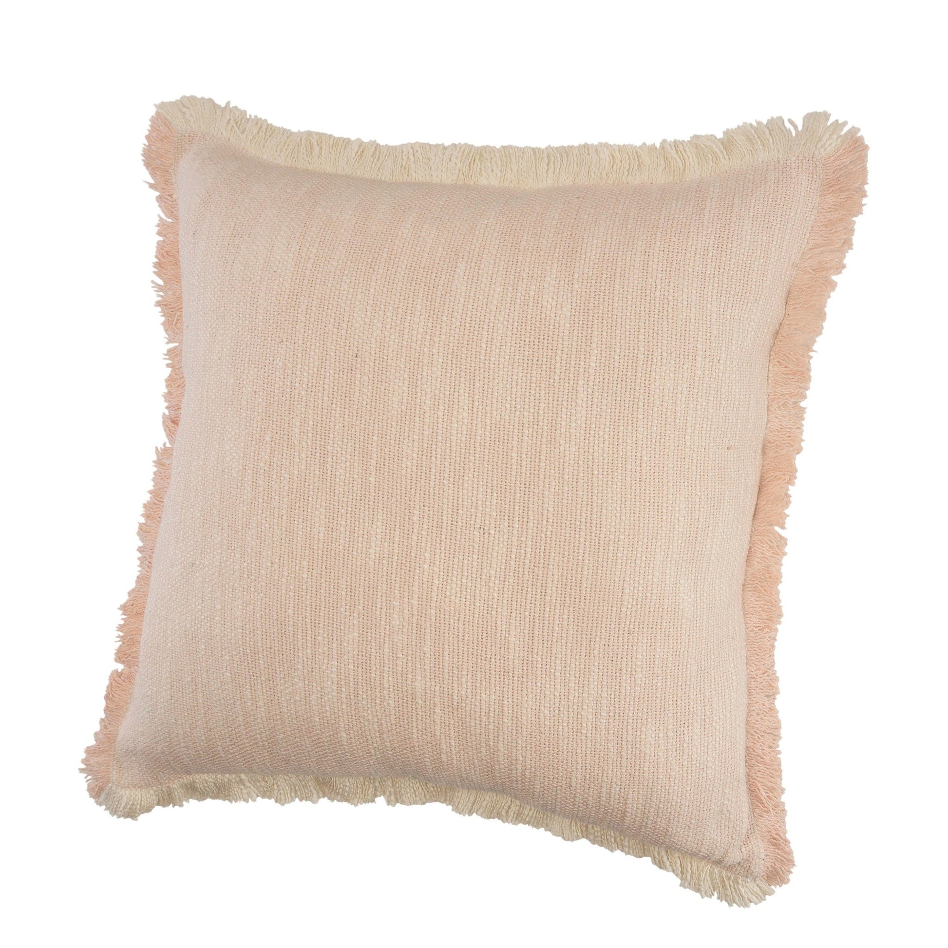 20" X 20" Light Pink And Cream 100% Cotton Abstract Zippered Pillow FurniFindUSA