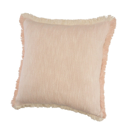 20" X 20" Light Pink And Cream 100% Cotton Abstract Zippered Pillow FurniFindUSA