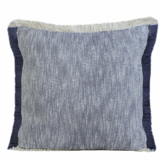20" X 20" Blue And White 100% Cotton Geometric Zippered Pillow 4.0" (L) x 20.0" (W) x 20.0" (H) FurniFindUSA