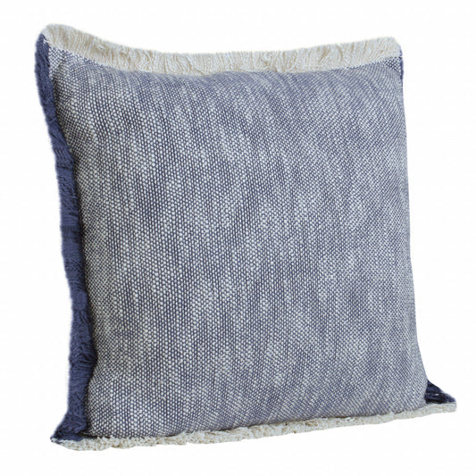 20" X 20" Blue And White 100% Cotton Geometric Zippered Pillow 4.0" (L) x 20.0" (W) x 20.0" (H) FurniFindUSA
