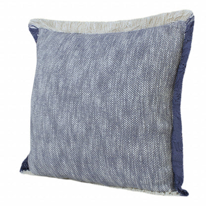 20" X 20" Blue And White 100% Cotton Geometric Zippered Pillow 4.0" (L) x 20.0" (W) x 20.0" (H) FurniFindUSA