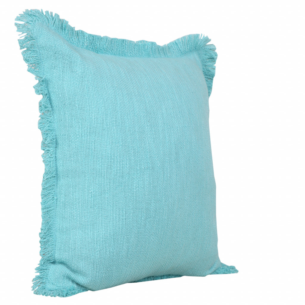 20" X 20" Bright Blue 100% Cotton Zippered Pillow 4.0" (L) x 20.0" (W) x 20.0" (H) FurniFindUSA