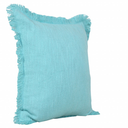 20" X 20" Bright Blue 100% Cotton Zippered Pillow 4.0" (L) x 20.0" (W) x 20.0" (H) FurniFindUSA