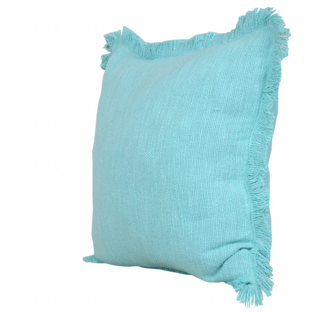 20" X 20" Bright Blue 100% Cotton Zippered Pillow 4.0" (L) x 20.0" (W) x 20.0" (H) FurniFindUSA
