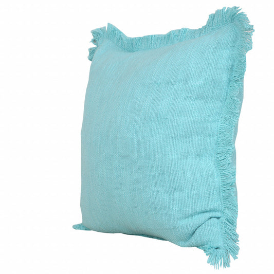 20" X 20" Bright Blue 100% Cotton Zippered Pillow 4.0" (L) x 20.0" (W) x 20.0" (H) FurniFindUSA