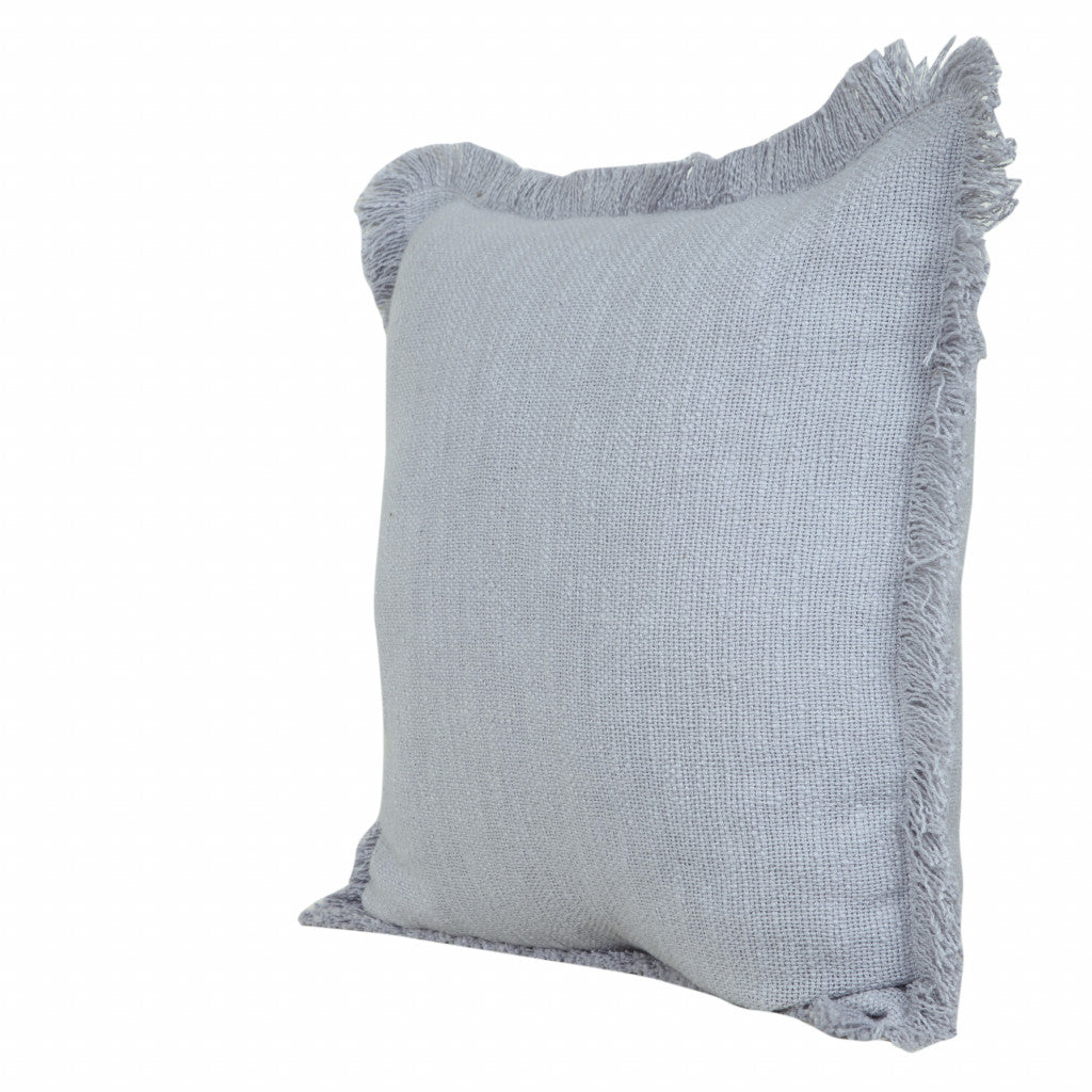20" X 20" Micro Gray 100% Cotton Zippered Pillow FurniFindUSA