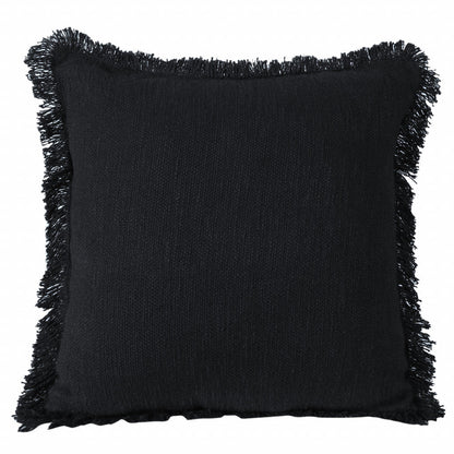 20" X 20" Jet Black 100% Cotton Zippered Pillow 4.0" (L) x 20.0" (W) x 20.0" (H) FurniFindUSA