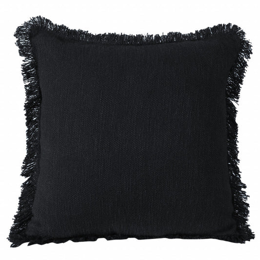 20" X 20" Jet Black 100% Cotton Zippered Pillow 4.0" (L) x 20.0" (W) x 20.0" (H) FurniFindUSA