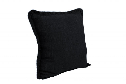 20" X 20" Jet Black 100% Cotton Zippered Pillow 4.0" (L) x 20.0" (W) x 20.0" (H) FurniFindUSA