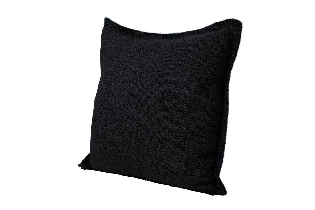 20" X 20" Jet Black 100% Cotton Zippered Pillow 4.0" (L) x 20.0" (W) x 20.0" (H) FurniFindUSA