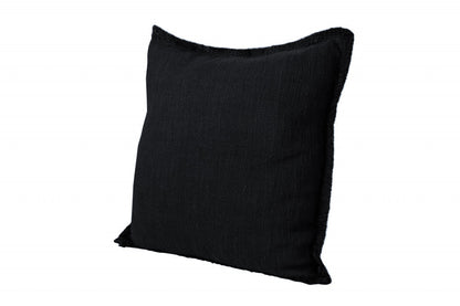 20" X 20" Jet Black 100% Cotton Zippered Pillow 4.0" (L) x 20.0" (W) x 20.0" (H) FurniFindUSA