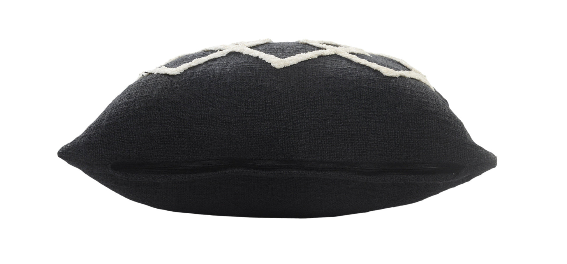 20" X 20" White And Black 100% Cotton Geometric Zippered Pillow 4.0" (L) x 20.0" (W) x 20.0" (H) FurniFindUSA