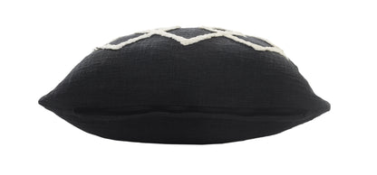 20" X 20" White And Black 100% Cotton Geometric Zippered Pillow 4.0" (L) x 20.0" (W) x 20.0" (H) FurniFindUSA