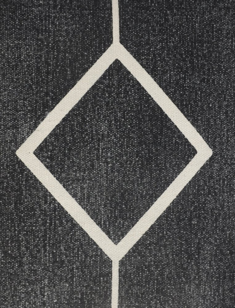 20" X 20" White And Black 100% Cotton Geometric Zippered Pillow — view 2