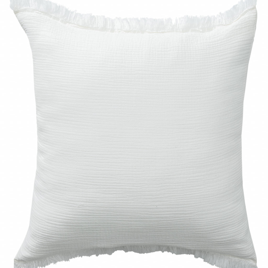 20" X 20" True White 100% Cotton Zippered Pillow FurniFindUSA