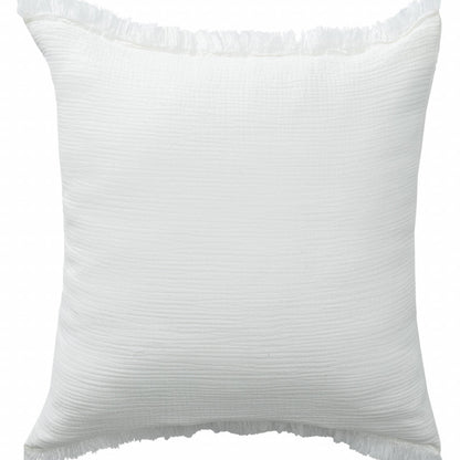 20" X 20" True White 100% Cotton Zippered Pillow FurniFindUSA