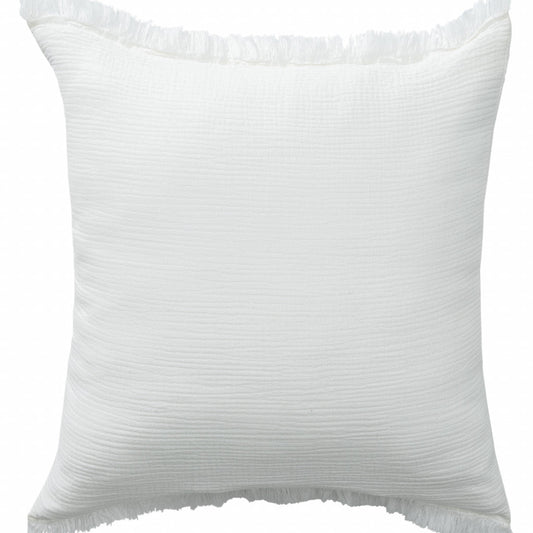 20" X 20" True White 100% Cotton Zippered Pillow FurniFindUSA