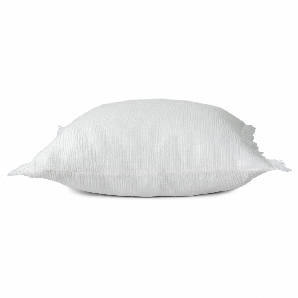 20" X 20" True White 100% Cotton Zippered Pillow FurniFindUSA