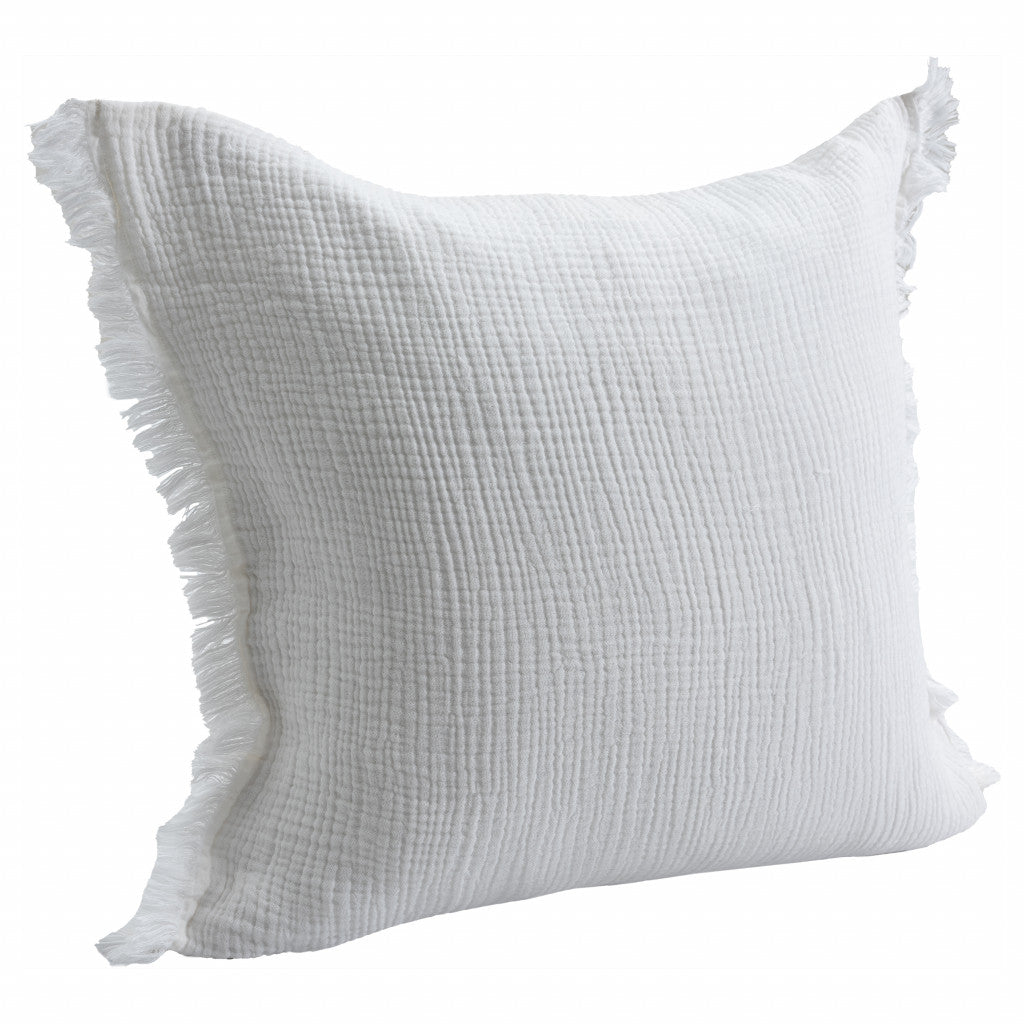20" X 20" True White 100% Cotton Zippered Pillow FurniFindUSA