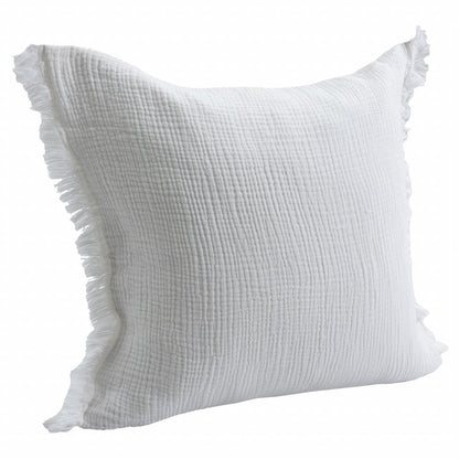 20" X 20" True White 100% Cotton Zippered Pillow FurniFindUSA